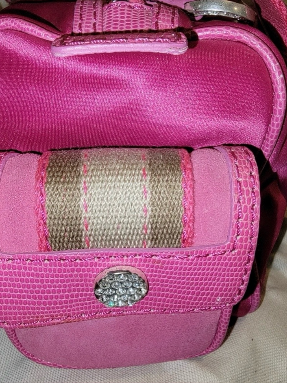 MICHAEL KORS LUXE SPORT SATCHEL/HANDBAG in beautiful BARBIE PINK Fuschia NWT - Picture 9 of 10